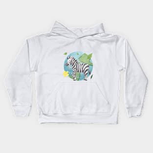 Zebra Harmony: Earth Embrace Design Kids Hoodie